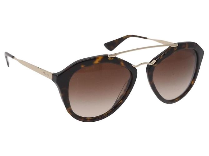 PRADA Tortoise Pattern Sunglasses Plastic Brown Auth BA13840