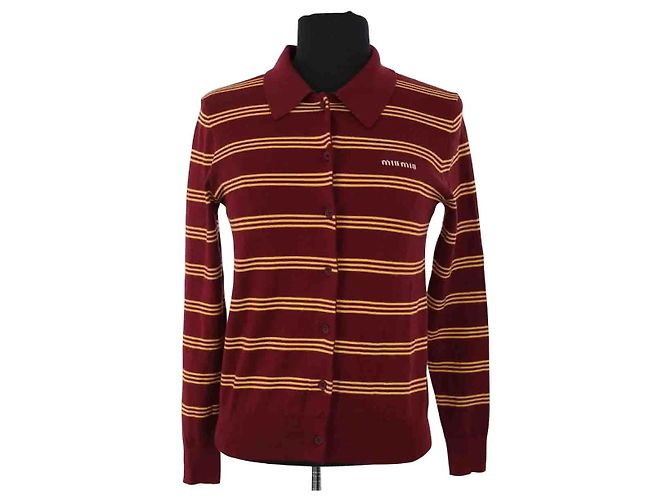 Miu Miu Bordeauxfarbener Cardigan 
