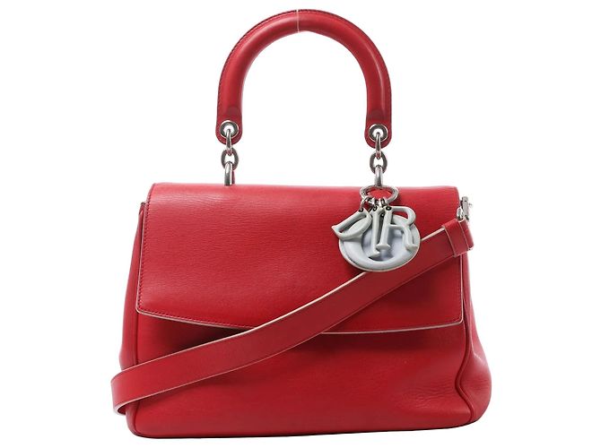 Be Dior 2Way Leder Handtasche klein, rot Blau