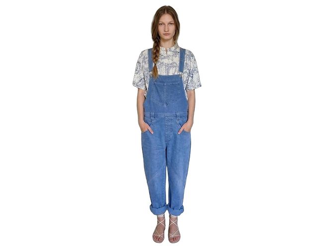 Isabel Marant Eliama Jeans-Latzhose Blau
