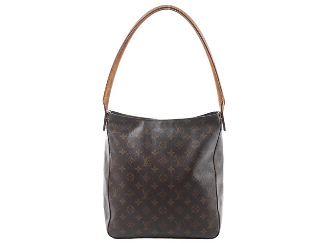 Bolsa de ombro Louis Vuitton Looping GM em canvas Monogram marrom M51145 Bege