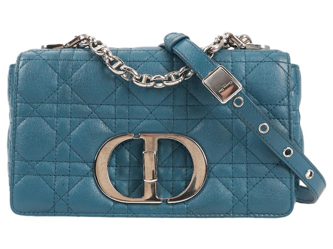 Borsa a tracolla Caro in pelle Dior Blu