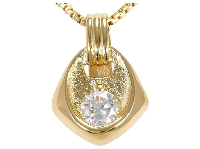 Autre Marque 18K Gelbgoldhalskette mit Diamant Golden