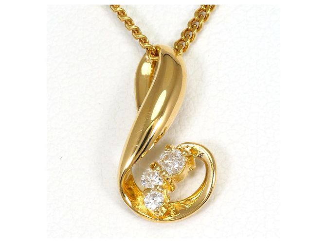 Autre Marque 18K Gelbgoldhalskette mit Diamant Golden