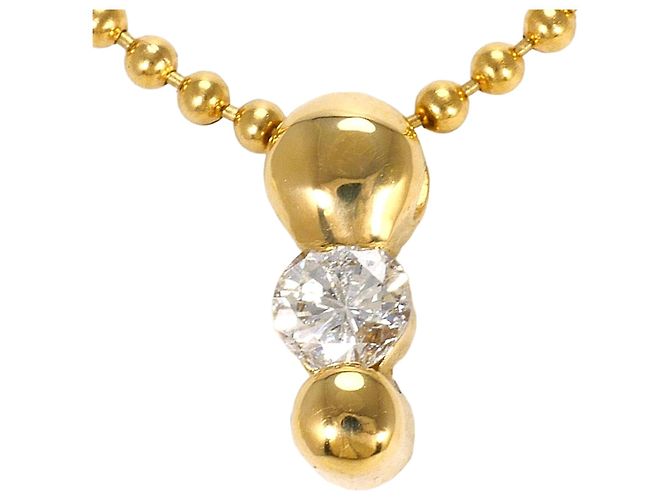 Autre Marque 18K Gelbgoldhalskette mit Diamant Golden