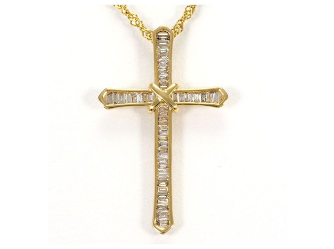 Autre Marque Collar de oro amarillo de 18K con diamante marrón Castaño Dorado