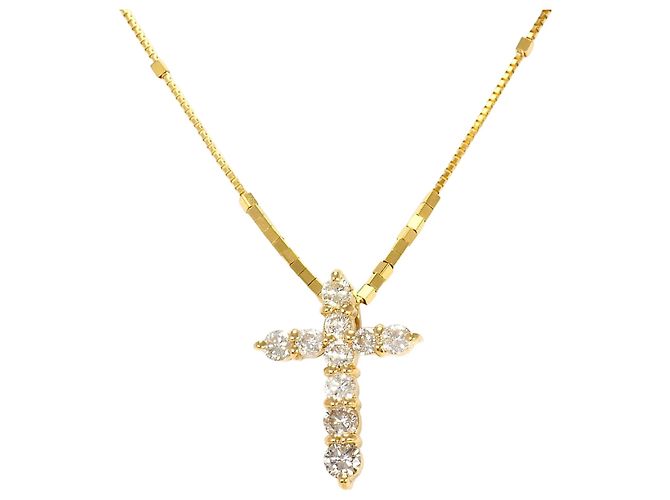 Autre Marque 18K Gelbgoldhalskette mit Diamant Golden