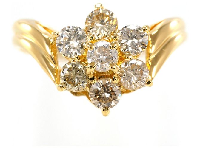 Autre Marque 18K Gelbgold-Ring mit Diamant Golden
