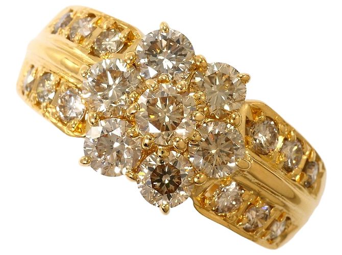 Autre Marque 18K Gelbgold-Ring mit Diamant Golden