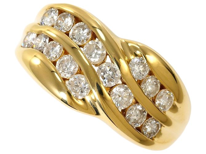 Autre Marque 18K Gelbgold-Ring mit Diamant Golden