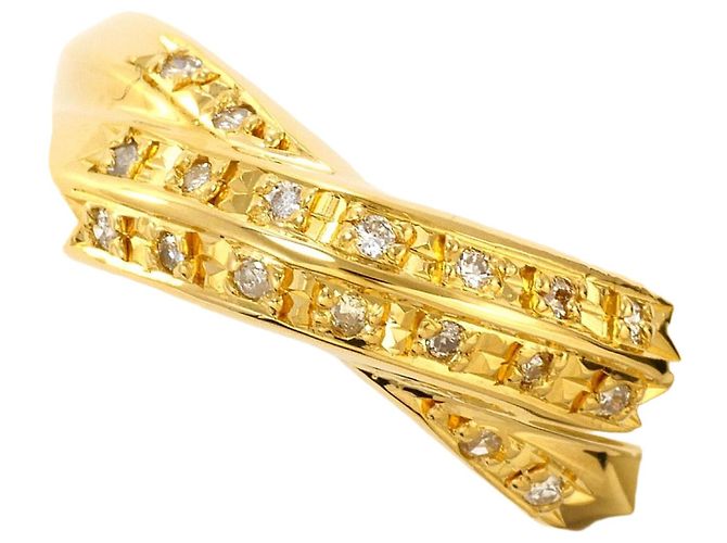 Autre Marque 18K Gelbgold-Ring mit Diamant Golden