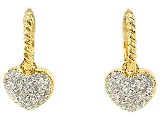 Autre Marque Orecchini a cerchio in oro giallo 18K e oro bianco con diamanti D'oro