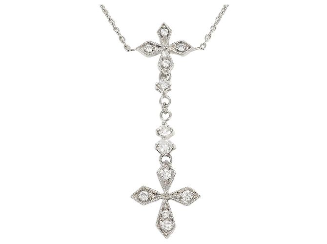 Autre Marque 18K Weißgold-Diamant-Halskette Golden