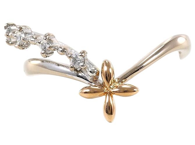 Autre Marque 18K Weiß- und Roségold Ring mit Diamant Golden