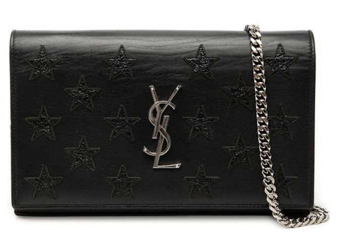 Borsa a tracolla in pelle nera Saint Laurent Nero