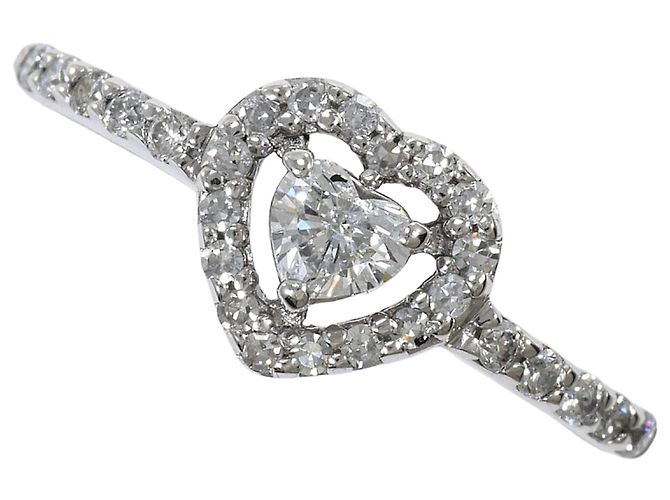 Autre Marque 14K Weißgold-Ring mit Diamant Golden