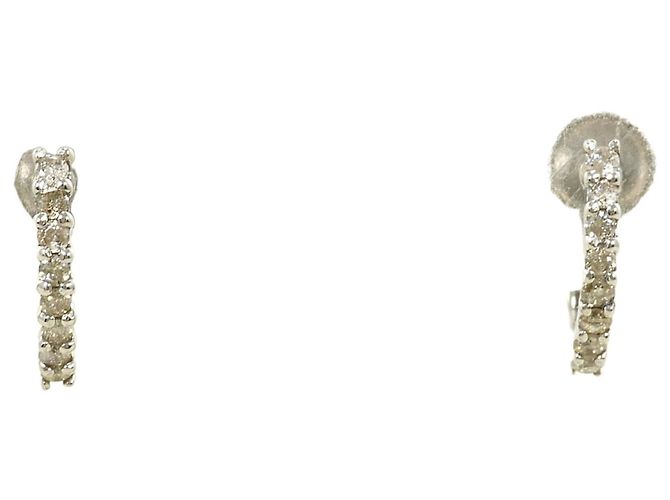 Autre Marque Orecchini a clip in diamante e oro bianco 14K e 18K D'oro