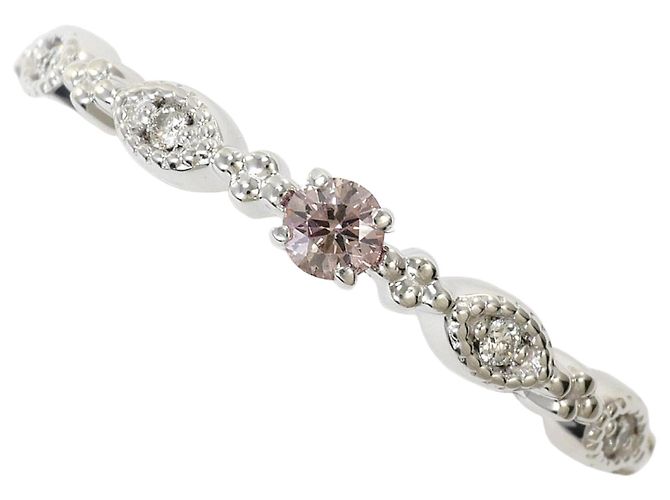 Autre Marque 18K Weißgold-Ring mit rosa Diamanten Pink Golden