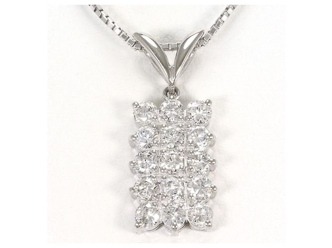 Autre Marque Elegante Platin-Halskette mit Diamant