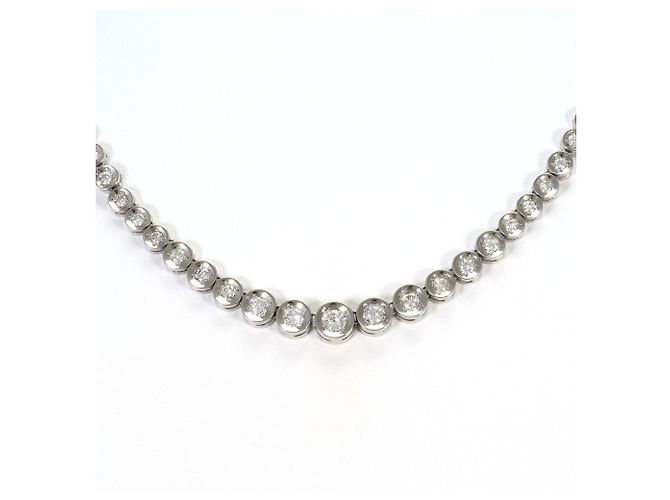 Autre Marque PT850 Platin-Halskette mit Diamanten