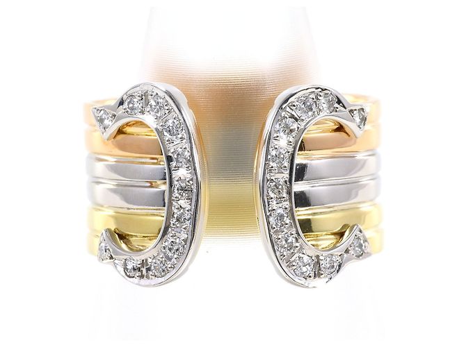 Autre Marque Platin- und Goldring mit Diamant Golden
