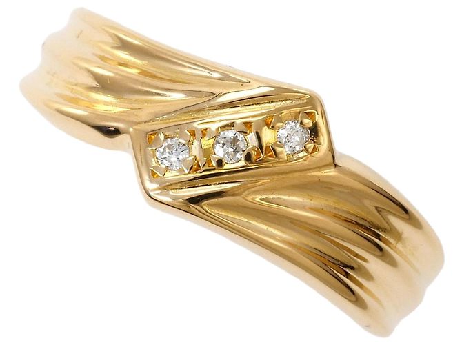 Autre Marque 18K Gelbgold-Ring mit Diamant Golden