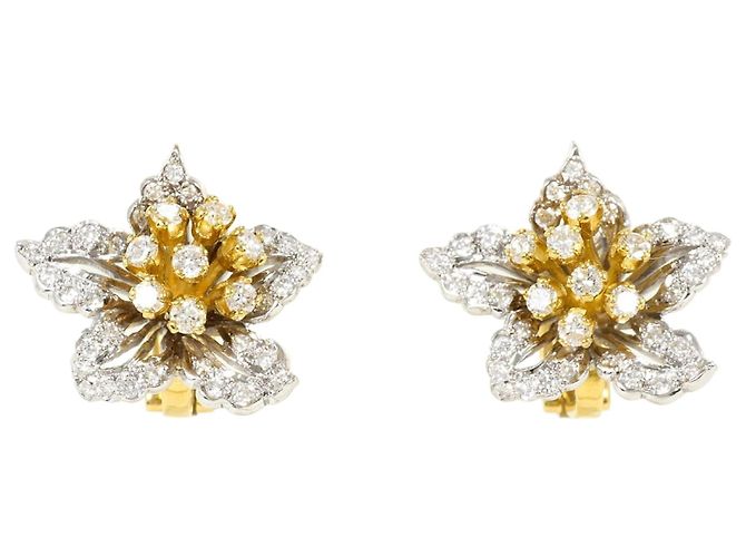 Autre Marque Orecchini a clip in oro 18K e diamanti D'oro