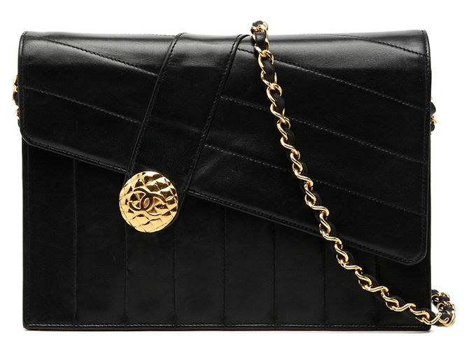 Timeless Borsa a tracolla Chanel Coco Mark Chain Flap Nero