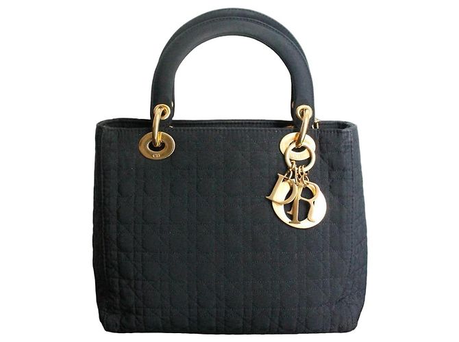 Dior Lady Dior Borsa in Tela Nera Nero