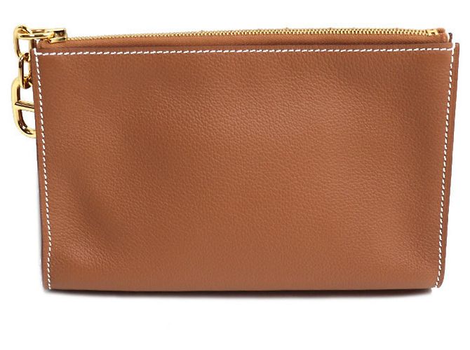 Hermès Hermes Zip Ango PM Pouch in Gold Golden