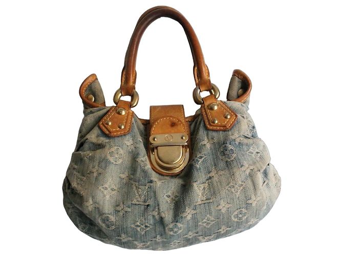 Louis Vuitton Pleaty Borsa in Denim Blu