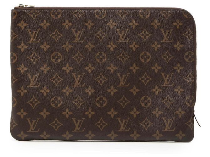Clutch Louis Vuitton Monogram Etui Voyage GM Marrone Fuschia