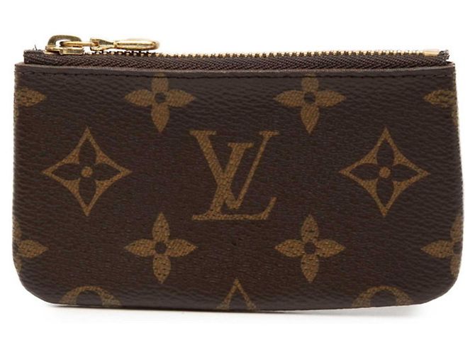 Louis Vuitton Monogram Pochette Clé Geldbörse/Münzbeutel Braun