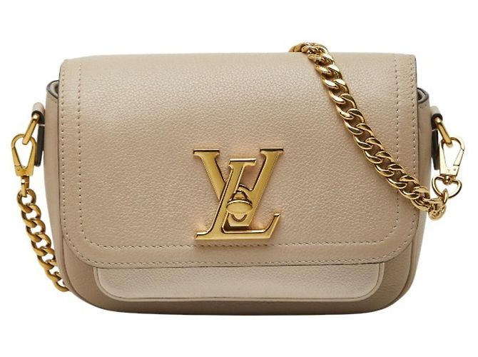 Graceful Louis Vuitton Lockme Tender Chain Handtasche Beige Grau