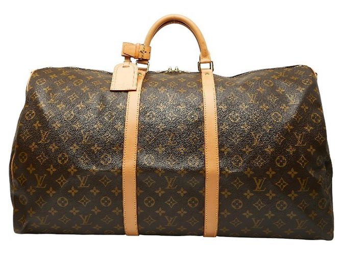 Louis Vuitton Monogram Keepall Bandoulière 60 Bolsa Boston Marrom