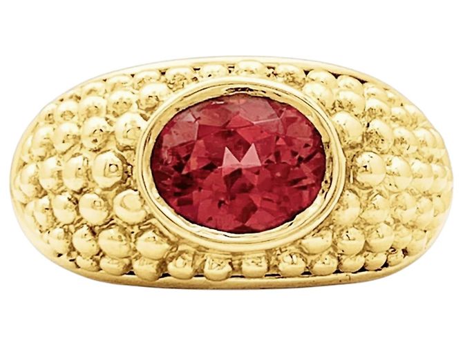 Autre Marque Anillo Hérail, "Babul Work", oro amarillo, turmalina rosa.
