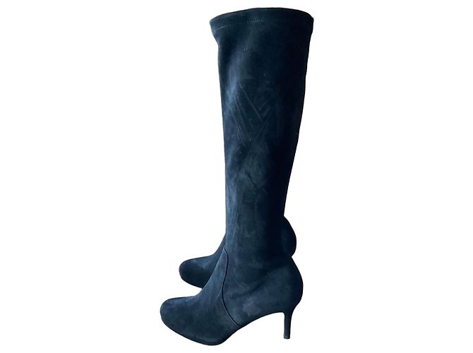 Lk Bennett L.K. Bennett Sylvie Black Stretch Suede Knee-High Boots