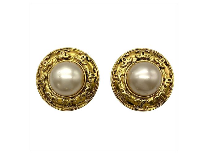 Pendientes de clip Chanel Coco Mark Blanco