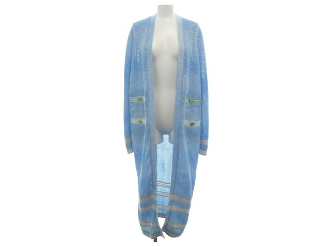 Cardigan lungo Chanel Blu
