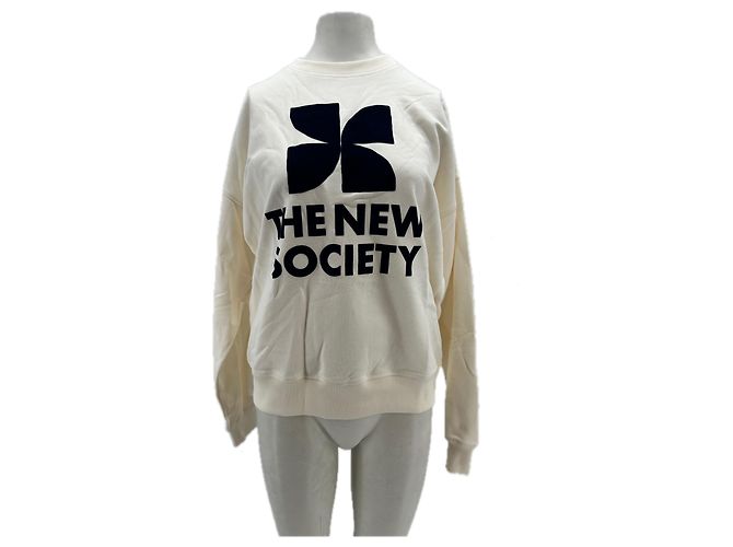 Autre Marque THE NEW SOCIETY Sweatshirt aus Baumwolle Ecru M Beige
