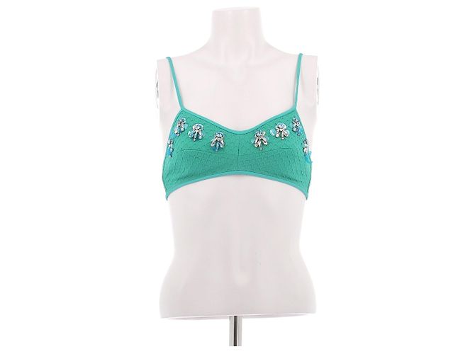 Emilio Pucci Grünes Bandeau-Top mit Trägern