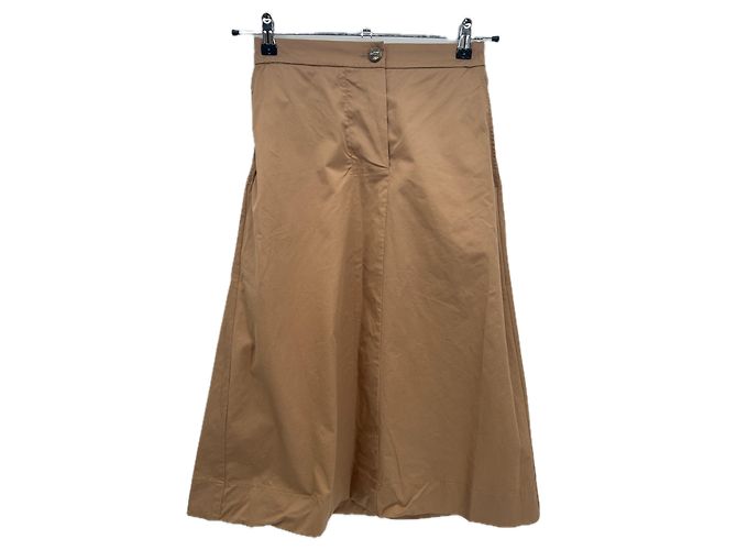 Falda Hugo Boss marrón de algodón Talla 38 Castaño