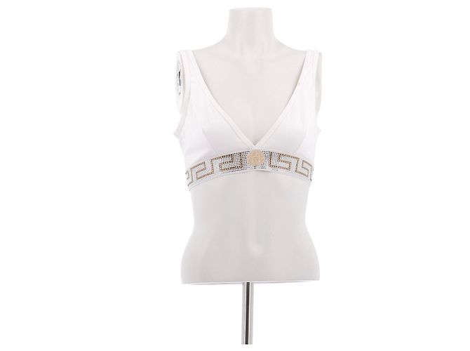 Versace Sutiã branco com strass