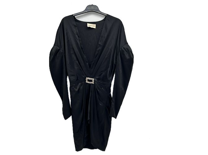Alexandre Vauthier Schwarzes Kleid mit V-Ausschnitt