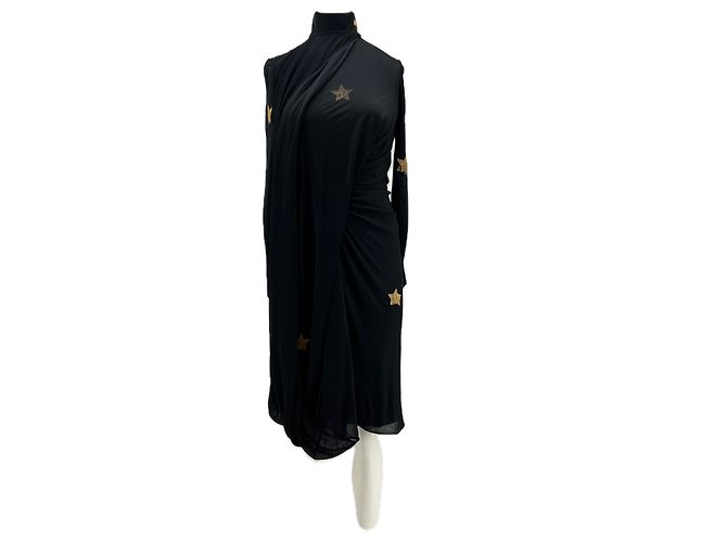 Burberry Schwarzes Kleid mit Sternen