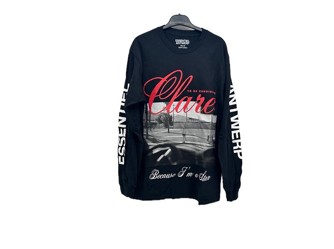 Camiseta de algodón estampada negra Essentiel Antwerp M Negro