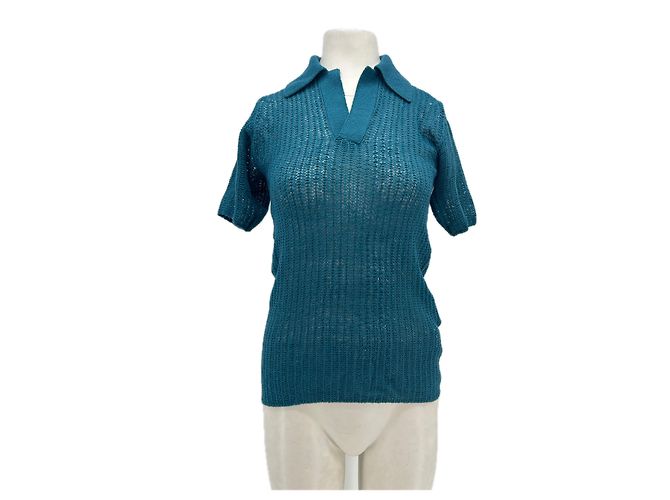 Autre Marque Polo de punto azul AURALEE