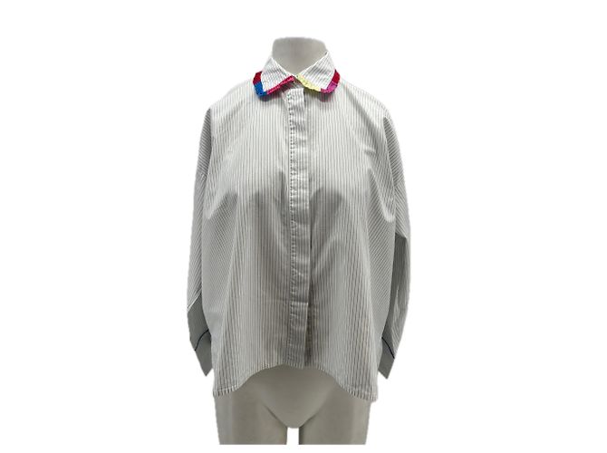 Autre Marque Camicia MII a righe bianca in cotone Bianco