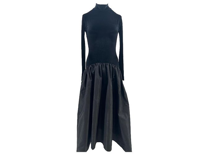 Autre Marque NORMAILLOT Black Two-Fabric Dress