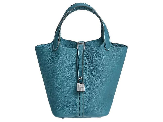 Hermès Blauer Lederhandtasche "Picotin Lock"